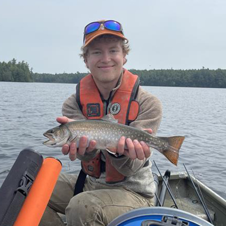 Jacob Dawson with brook trout