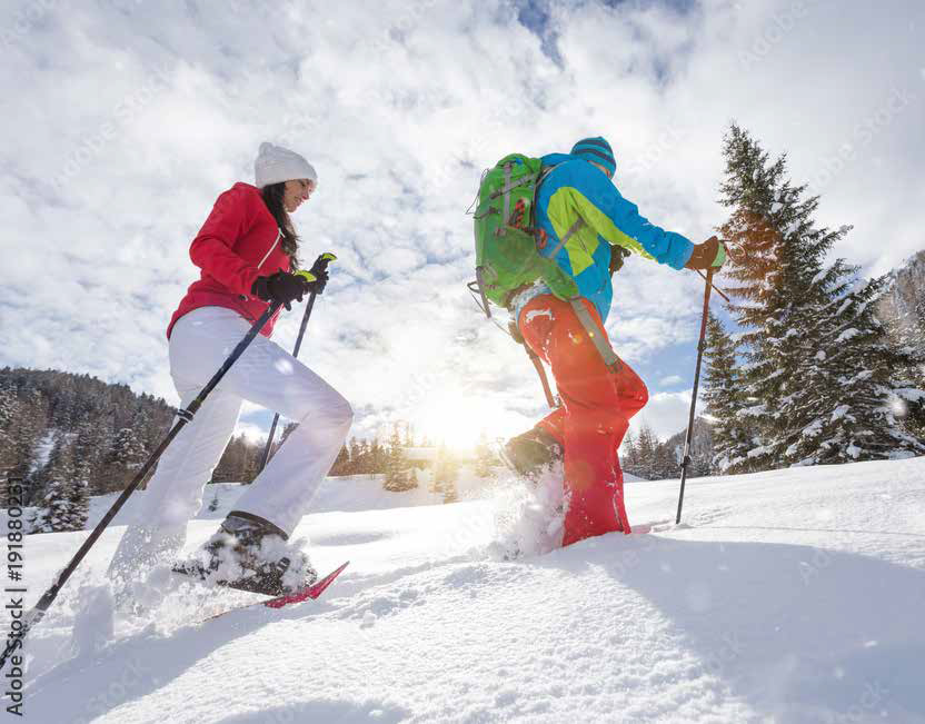 Outdoor snowshoers